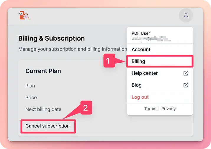 Cancel subscription guide